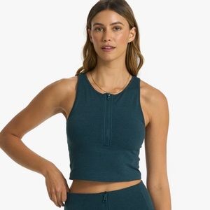 VUORI GRANITE HEATHERED ZIP TANK